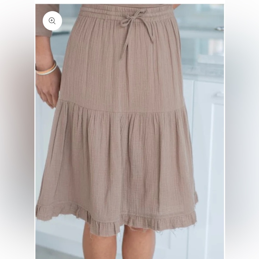 Maya’s Place Gauze Skirt, Taupe, XS. Brand New with tags